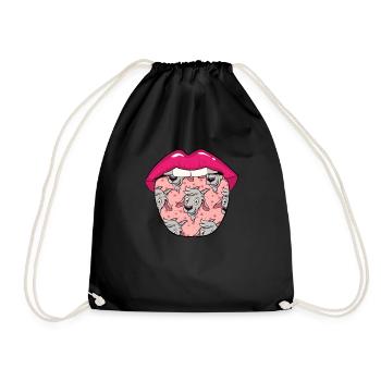 Goat Tongue - Drawstring Bag - black - Front