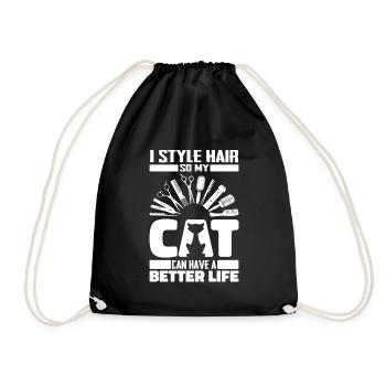 Coiffeur Coiffeur Chat - Sac de sport léger - noir - Devant