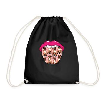 Boxer Dog German Boxer Tongue - Drawstring Bag - black - Front