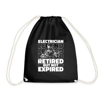 Electrician Electronics technician in retirement - Drawstring Bag - black - Front