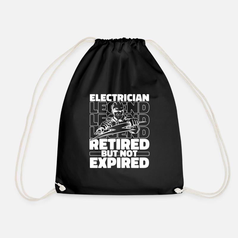 Electrician Electronics technician in retirement - Drawstring Bag - black