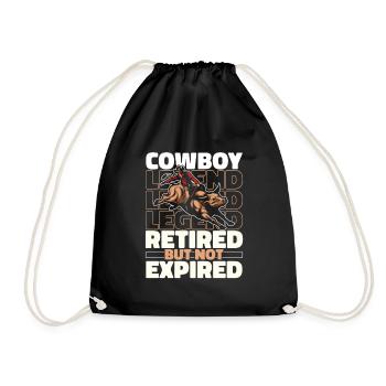 Rodeo Cowboy in retirement - Drawstring Bag - black - Front