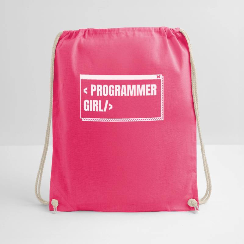 Developer Coder Programmer Girl Drawstring Bag