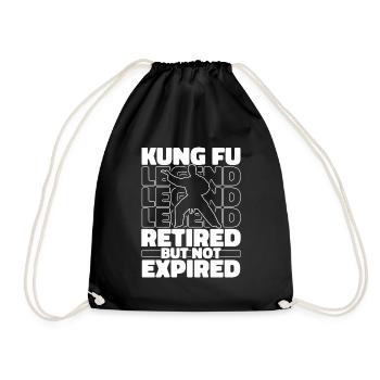 Retired Kung Fu - Drawstring Bag - black - Front