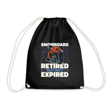Snowboard Snowboarder Pensioner - Drawstring Bag - black - Front