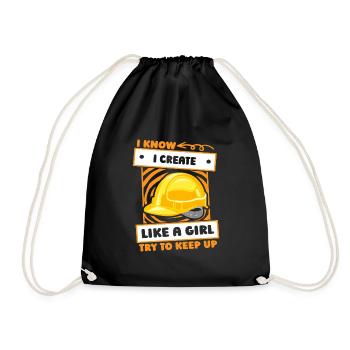Fille ingénieur - Sac de sport léger - noir - Devant