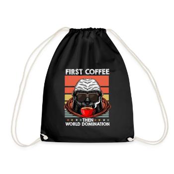 Honigdachs Ratel Sonnenbrille Kaffee - Turnbeutel - Schwarz - Vorne