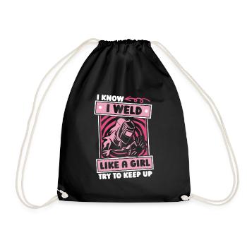 Welder Locksmith Girl - Drawstring Bag - black - Front