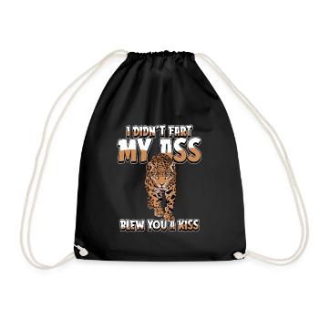 Jaguar I Didnt Fart My Butt Blew You A Kiss - Drawstring Bag - black - Front