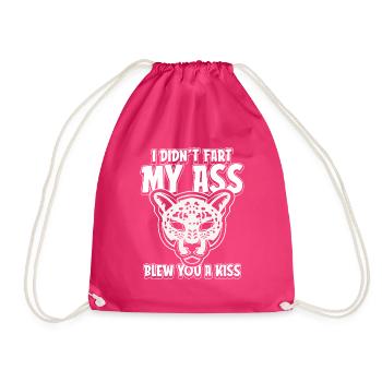 Jaguar Fun I Didnt Fart My Butt Blew You A Kiss - Drawstring Bag - fuchsia - Front