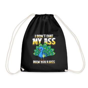 Peacock Bird I Didnt Fart My Butt Blew You A Kiss - Drawstring Bag - black - Front