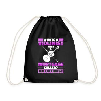 Violin Violin Funny - Drawstring Bag - black - Front