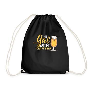 Bière artisanale Bière artisanale Bière fille - Sac de sport léger - noir - Devant