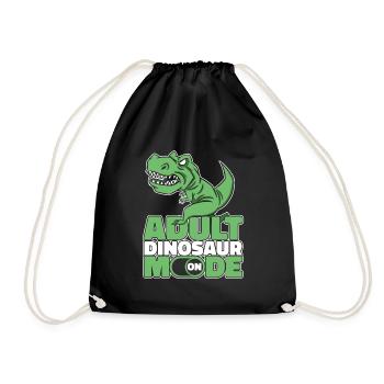 Dinosaur T Rex Adult Dinosaur - Drawstring Bag - black - Front