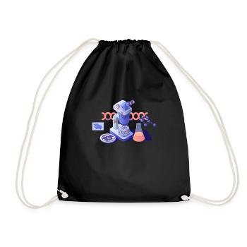 Biology Biologist Microscope - Drawstring Bag - black - Front