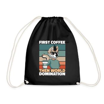 Furry Fandom Fursuits Coffee - Drawstring Bag - black - Front
