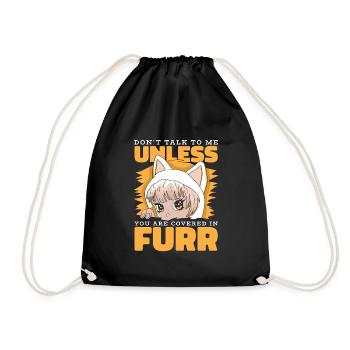 Furry Fandom Fursuits Witzig - Turnbeutel - Schwarz - Vorne