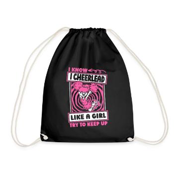 Cheerleader Cheerleading Girl - Drawstring Bag - black - Front