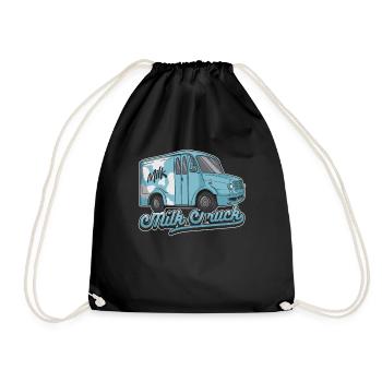 Lait de vache Panier de lait frais - Sac de sport léger - noir - Devant