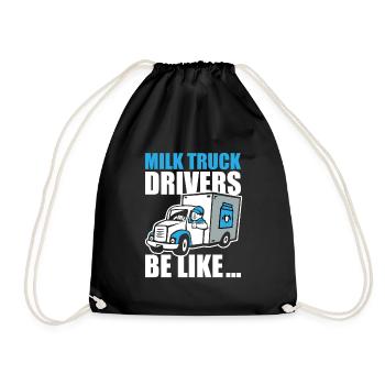 Kuh Milch Fun Milchwagen - Turnbeutel - Schwarz - Vorne