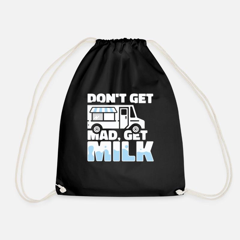Kuh Milch Fun Milchwagen - Turnbeutel - Schwarz