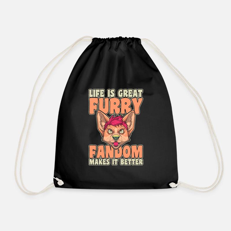 Furry Fandom Fursuits Leben - Turnbeutel - Schwarz