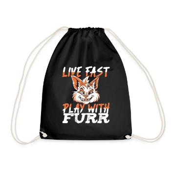 Furry Fandom Fursuits - Drawstring Bag - black - Front