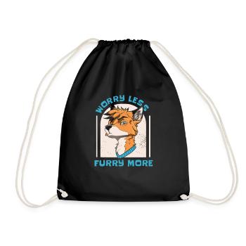 Furry Fandom Fursuits Lustig - Turnbeutel - Schwarz - Vorne