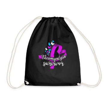 Fibromyalgie rhumatisme papillon - Sac de sport léger - noir - Devant
