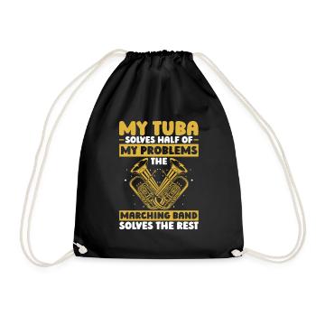 Fanfare Procession Tuba Funny - Drawstring Bag - black - Front