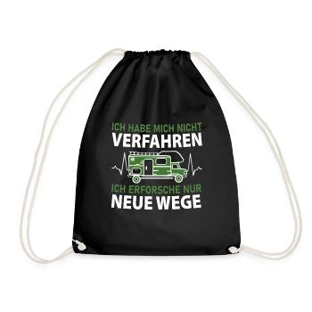 Wohnmobil Spruch Camper Camping Verfahren lustig - Turnbeutel - Schwarz - Vorne