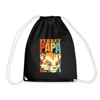 Frettchen Iltis Papa - Turnbeutel - Schwarz - Vorne