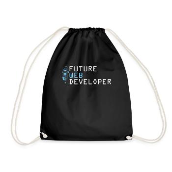 Web Entwickler Webdeveloper - Turnbeutel - Schwarz - Vorne
