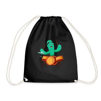 Drums Drummer Drummer Cute - Drawstring Bag - black - Front