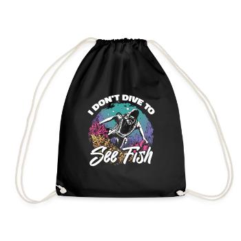 Diving Diver Funny Commercial Diving - Drawstring Bag - black - Front