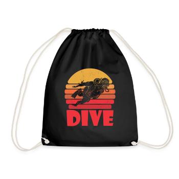 Diving Diver Commercial Diving - Drawstring Bag - black - Front