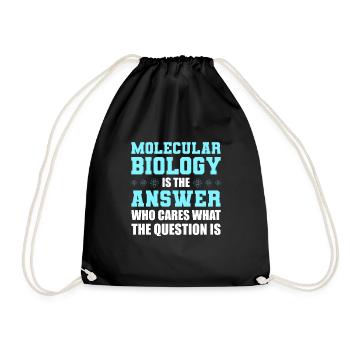 Biology Biologist Lustig Molecular Biologist - Drawstring Bag - black - Front