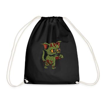 Chat d’Halloween zombie - Sac de sport léger - noir - Devant
