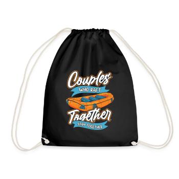 Rafting Couple - Drawstring Bag - black - Front