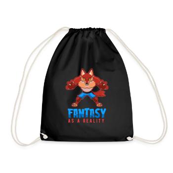 Furry Fandom Fursuits Fantasy - Drawstring Bag - black - Front