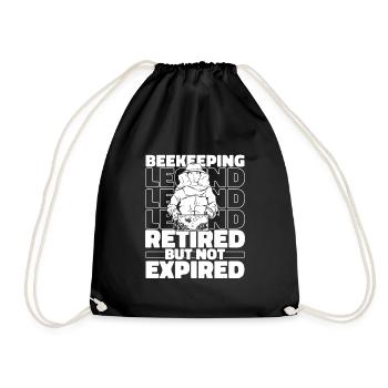 Retired beekeeper beekeeper - Drawstring Bag - black - Front