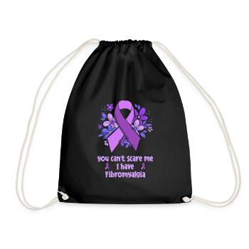 Fibromyalgia rheumatism flower - Drawstring Bag - black - Front