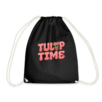 Tulips Cute - Drawstring Bag - black - Front
