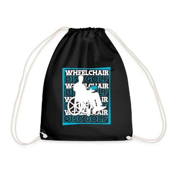 Frisbee Golf Disc Golf Wheelchair - Drawstring Bag - black - Front