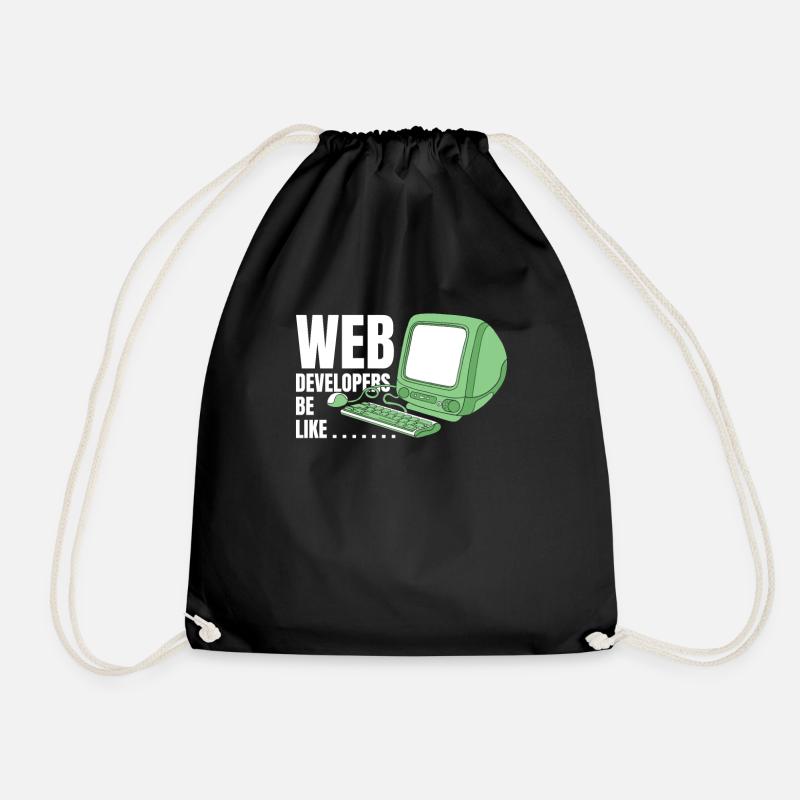 Web Entwickler Webdeveloper Lustig - Turnbeutel - Schwarz