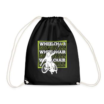 Softball Wheelchair - Drawstring Bag - black - Front
