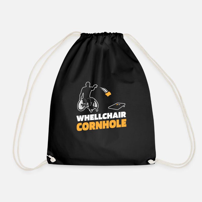 Cornhole Sackloch Spiel Rollstuhl - Turnbeutel - Schwarz