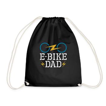 E Bike Electric Bike Dad - Drawstring Bag - black - Front