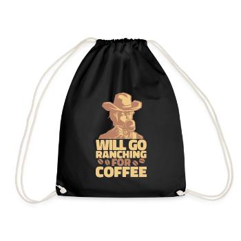 Rodeo Cowboy Coffee Ranch Cowboy - Drawstring Bag - black - Front