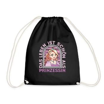 Prinzessin Fun - Turnbeutel - Schwarz - Vorne